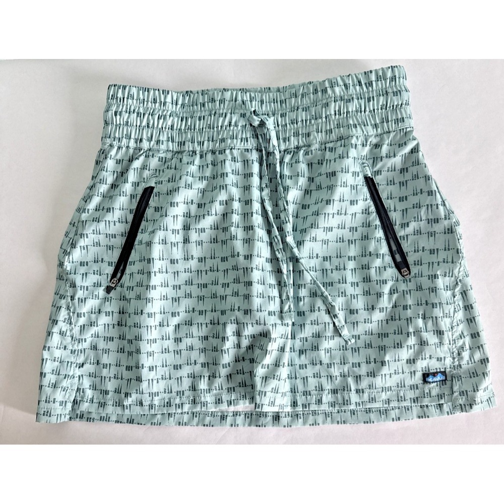 KAVU Skirt Womens XS Blue Green Geometric Elastic Waist Outdoor Stretch